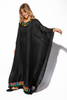 Bushra Black Kaftan With Multi Color Neck & Hem Detailing (7607384342772)