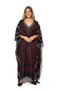 Fairuz Maroon Kaftan With Blue Beaded Neck Detailing (7607388274932)