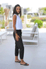 Cropped Length Denim Joggers With Elastic Waist & Shell Accents (6595851550894)
