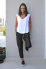 Deep V Neck Cap Sleeves Top (6595236987054) (6595243049134)