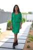 Draped Cotton Jersey Long Sleeves Dress (6596045799598) (6614033170606)