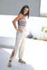 Sadu Tube Top Jumpsuit With Side Slits & detachable Straps - Beige (6596172906670)