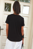 Bun Story Basic Cotton Jersey V Neck Tee - Black / Gold (5636014801050)