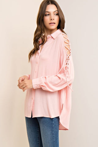 Button Down Shirt - Light Peach - Gingerlining (9045392209)