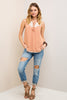 Crochet Self Tie Sleeveless Blouse - Dusty Peach - Gingerlining (9058825809)