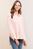 High-Low Ruffle Trim Shirt - Blush - Gingerlining (9059375569)