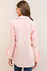 High-Low Ruffle Trim Shirt - Blush - Gingerlining (9059375569)