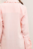 High-Low Ruffle Trim Shirt - Blush - Gingerlining (9059375569)