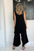 Stay Home Black Cotton Harem Jumpsuit - Black/Gold (5045285781637)