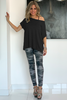 Asymmetrical Tee With Raw Hems- Black (5636446257306)