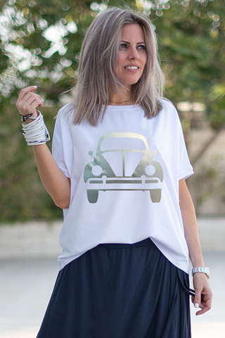 Get It Right Basic Tee- White / Beetle (4565450260613)