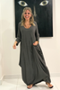 Long V-Neck Cotton Dress C (5867070881946)