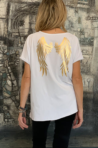 Gold Angel Tee - White (1870164131884)