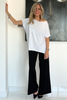Asymmetrical Tee With Raw Hems- White (5637263622298)