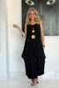 Black Cotton Harem Jumpsuit - Black (3890508660780) (5714700402842)