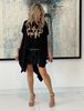 Short Sleeves Poncho Top - Black / Perfectly Imperfect (4170133962885)