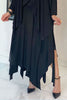 Asymmetrical Draped Skirt With Adjustable Tie Belt- Black (4360085962885)
