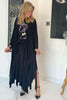 Asymmetrical Draped Skirt With Adjustable Tie Belt- Black (4360085962885)