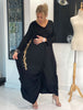 Long sleeves Calligraphy Dress - Black (4260186030213)