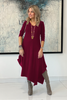 Long Sleeves V Neck Total Comfort Dress C (5873935483034)
