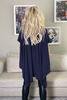 3/4 Sleeves Poncho Top -Navy/ Silver Ishq (6155452448942)