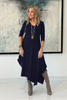 Long Sleeves V Neck Total Comfort Dress C (5873935483034)