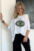 Peek A Boo Top With Evil Eye - White (3936623984684)
