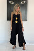 Black Cotton Harem Jumpsuit - Black (3890508660780) (5714700402842)