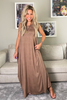 Sleeveless Round Neck Cotton Maxi Dress - Mocha (5794675097754)