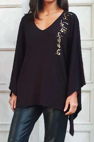 Box Cut Tunic - Black/ Hajr (6193686216878)