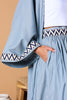 Skyline Abaya & Pleated Skirt Linen Ensemble