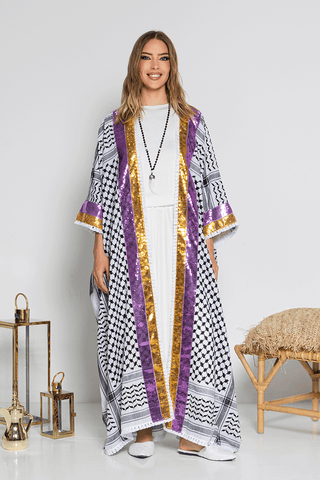 Shimmer and Glimmer kuffiyeh Abaya