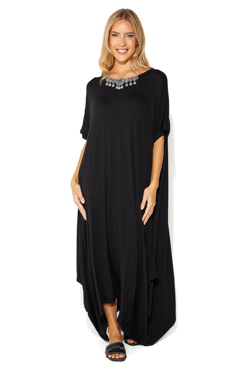 Jewel Long Cotton Kaftan Dress Gingerlining Jewel Long Cotton Kaftan Dress Gingerlining