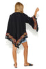 Gigi Renaissance Oversized Poncho Cardi With Tassels & Border Detailing