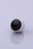 Silver Plated Scarf Magnet Round Stone- Black (1649631330348)