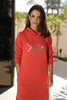 Hoodie Dress In French Terry Fabric & Side Slits (7511925260532) (7512057905396) (7512058986740)