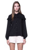 Bella Ruffle Blouse- Black - Gingerlining (8096209352)
