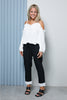 Cold Shoulder Top With Frill Neckline In Crushed Crepe (7321560383662)
