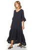 Masa Crinkled Cotton Tiered Dress (7912563146996) (7914275635444)