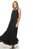 Shoug A-Line Textured Linen Dress With Back V-Layer Neckline (7912626684148)