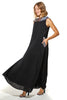 Shoug A-Line Textured Linen Dress With Back V-Layer Neckline (7912626684148) (7914737402100)