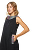 Shoug A-Line Textured Linen Dress With Back V-Layer Neckline (7912626684148) (7914737402100)