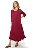 Long Sleeves Jalila Cotton Jersey Frill Dress With Round Neckline (7915672666356) (7915703107828)