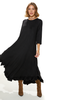 Long Sleeves Jalila Cotton Jersey Frill Dress With Round Neckline (7915672666356)