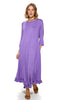 Long Sleeves Jalila Cotton Jersey Frill Dress With Round Neckline (7915672666356) (7915703107828)