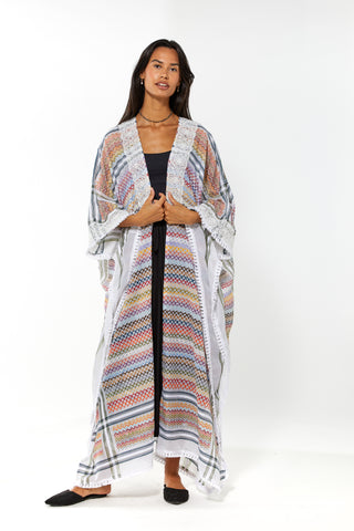 Amaya Multi-Color Abaya With White Lace Detailing (8054794191092)