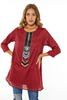 Nai Loose Fit Long Length Top With Long Beaded Neckline (8059624849652)