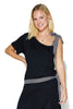 Jenna Cotton Jersey Cold Shoulder Top With Kafiya Ribbons Detailing (7749458657524) (7750059458804)