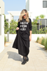 Long Hoodie Dress With Side Pockets - Black/Faith Over Fear (6068262273198)