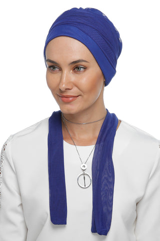Tulle Multi-way Wrap Turban - Royal Blue (1365598502956)